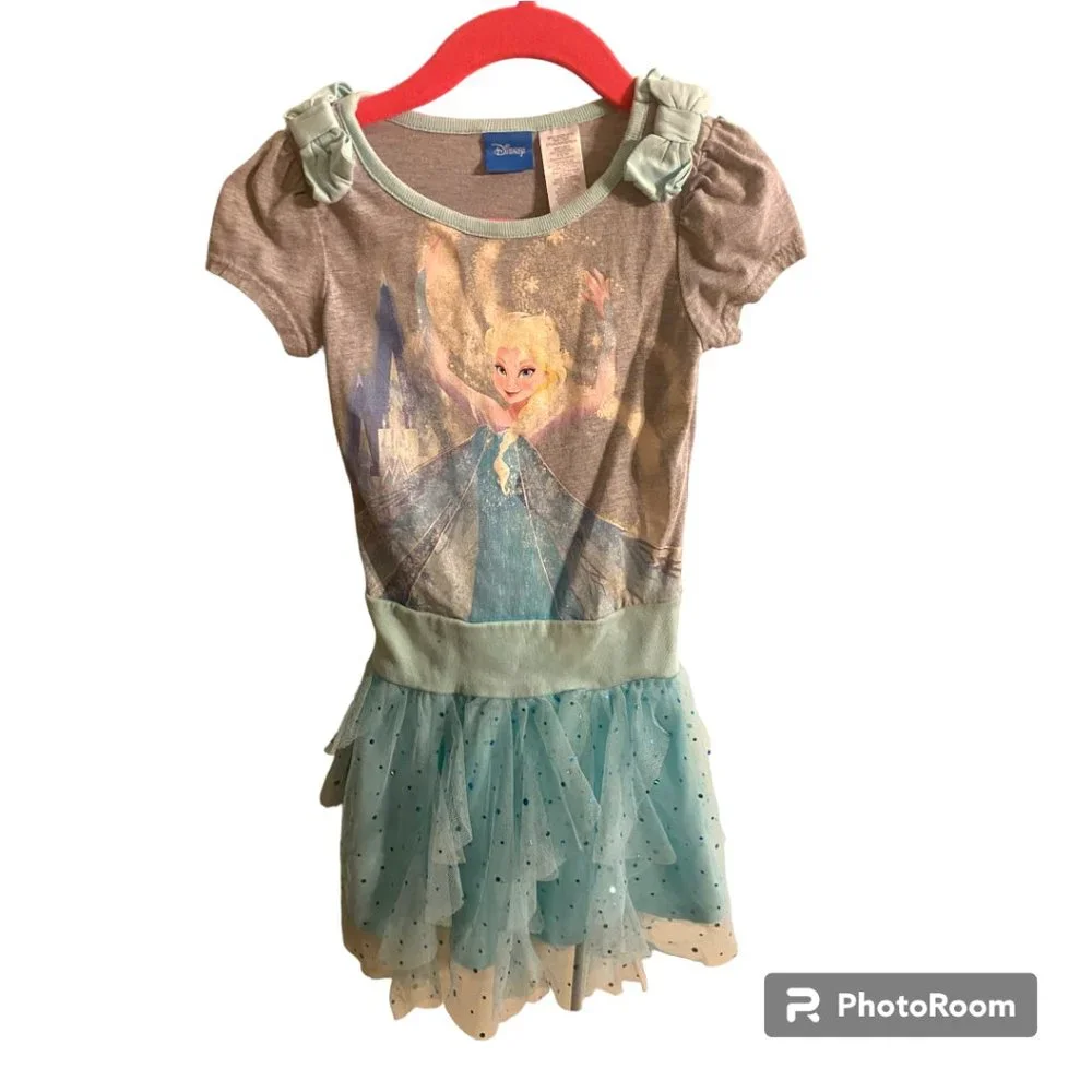 Disney Frozen Elsa girls sparkle tutu dress‎ sz XS 4-5